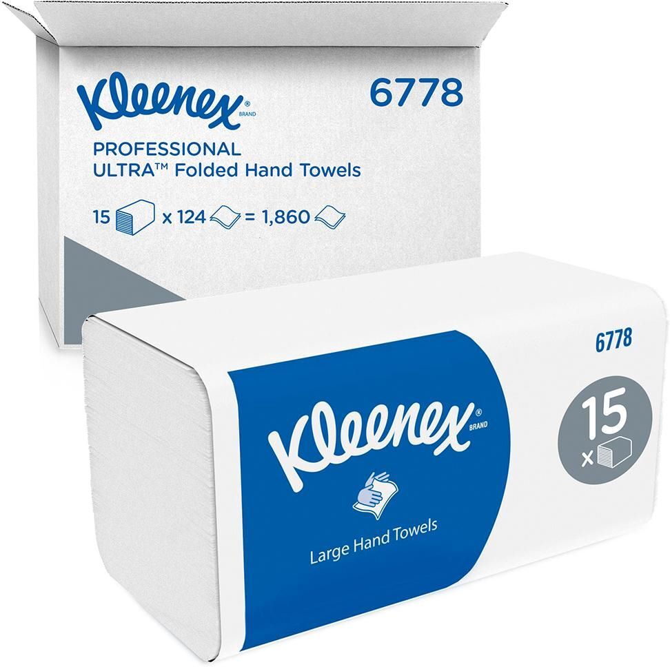 Kimberly-Clark Falthandtücher weiß 318 x 215 mm 2 lagig Pack mit 124 Tücher Produktbild Kimberly-Clark Falthandtücher weiß 318 x 215 mm 2 lagig Pack mit 124 Tücher