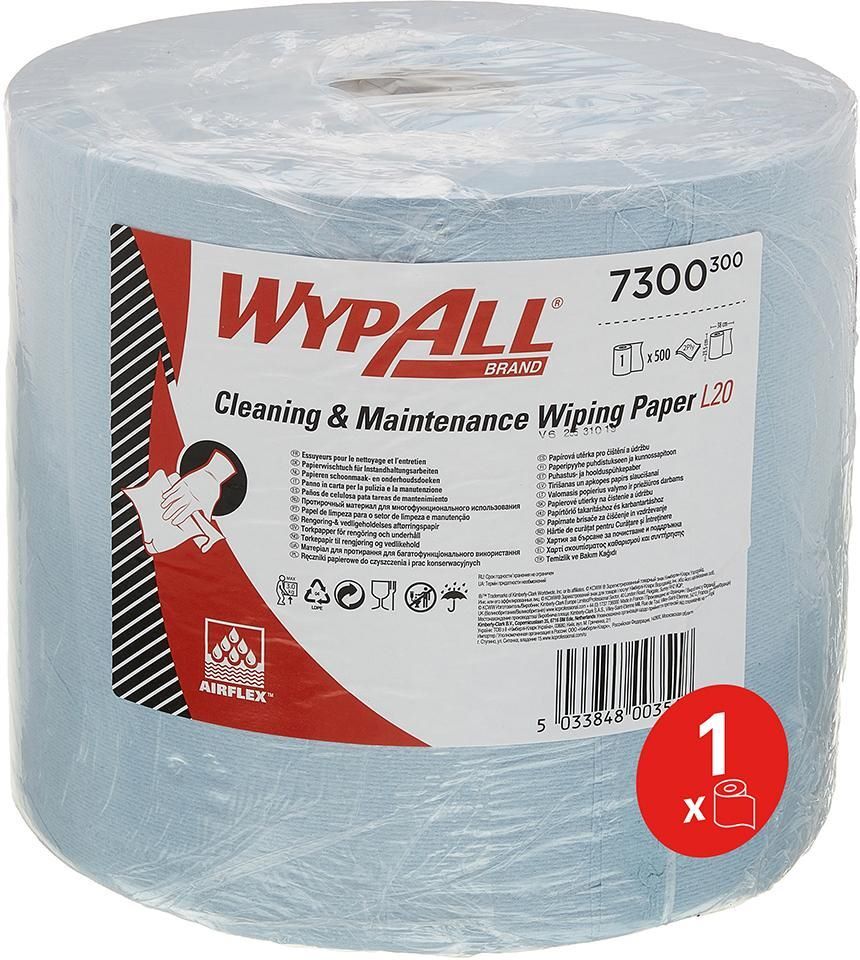 Kimberly-Clark Wischtücher WypAll L20 blau 380 x 235 mm Rolle mit 190 Meter Produktbild Kimberly-Clark Wischtücher WypAll L20 blau 380 x 235 mm Rolle mit 190 Meter