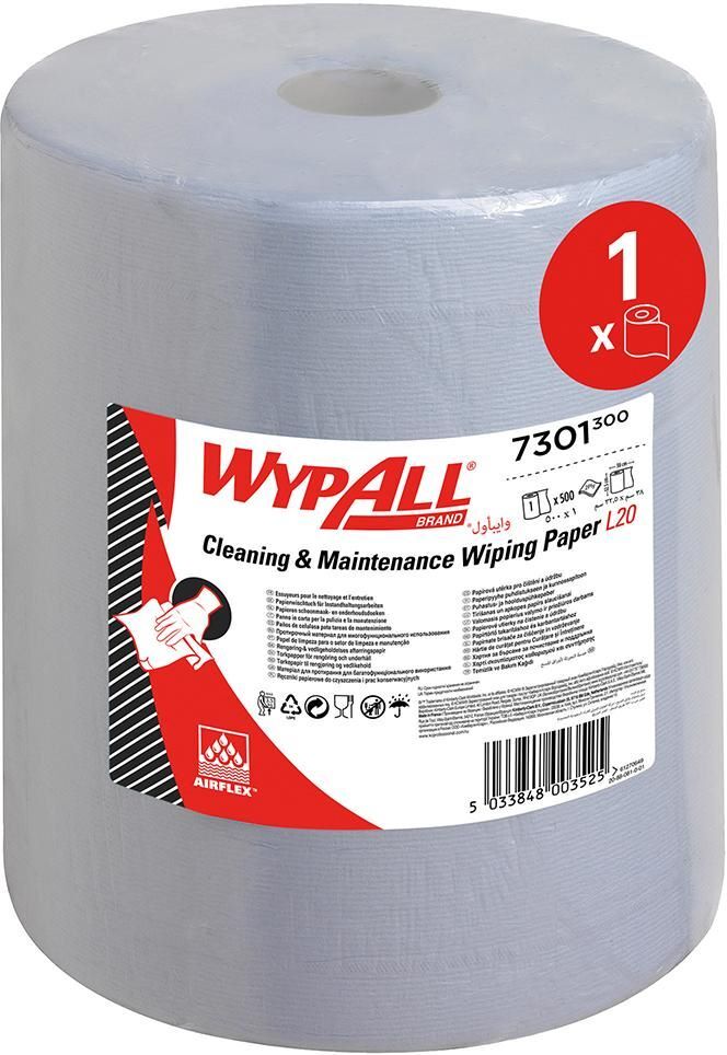 Kimberly-Clark Wischtücher WypAll L20 blau 325 x 380 mm Rolle mit 190 Meter Produktbild Kimberly-Clark Wischtücher WypAll L20 blau 325 x 380 mm Rolle mit 190 Meter