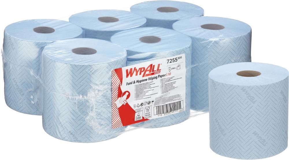 Kimberly-Clark Wischtuch WypAll L10 blau 1 lagig 380 x 195 mm Rolle mit 304 Meter Produktbild Kimberly-Clark Wischtuch WypAll L10 blau 1 lagig 380 x 195 mm Rolle mit 304 Meter