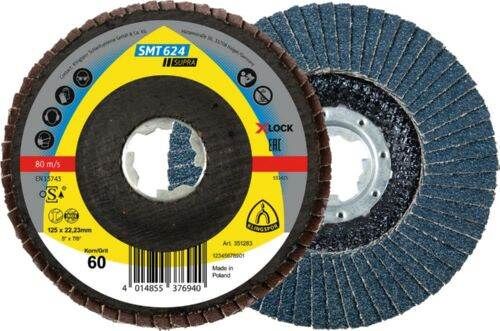 Klingspor Fächerschleifscheibe X-LOCK 125 mm K 60 gewölbt SMT 624 Produktbild Klingspor Fächerschleifscheibe X-LOCK 125 mm K 60 gewölbt SMT 624