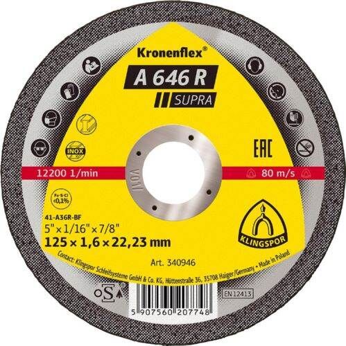 Klingspor Trennscheibe A 646 R 115 x 1,6 mm gerade Produktbild Klingspor Trennscheibe A 646 R 115 x 1,6 mm gerade