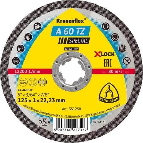 Klingspor Trennscheibe A60TZ X-LOCK 125 x 1,0 mm gerade Produktbild Klingspor Trennscheibe A60TZ X-LOCK 125 x 1,0 mm gerade