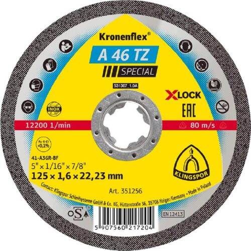 Klingspor Trennscheibe A60TZ X-LOCK 125 x 1,6 mm gerade Produktbild Klingspor Trennscheibe A60TZ X-LOCK 125 x 1,6 mm gerade