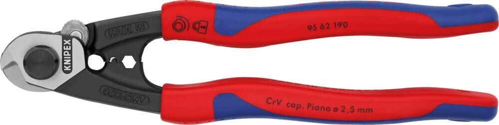Knipex  Drahtseilschere poliert 190 mm 2K Produktbild Knipex  Drahtseilschere poliert 190 mm 2K