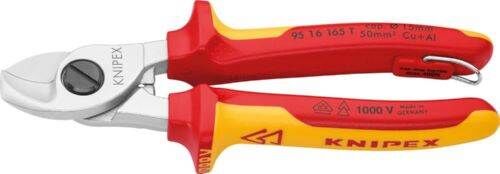 Knipex Kabelschere 9516165T VDE 165 mm mit Befestigungsöse Produktbild Knipex Kabelschere 9516165T VDE 165 mm mit Befestigungsöse