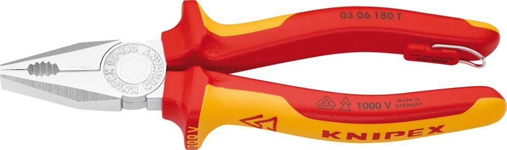 Knipex Kombinationszange VDE mit Mehrkomponenten Griffen 180 mm Produktbild Knipex Kombinationszange VDE mit Mehrkomponenten Griffen 180 mm