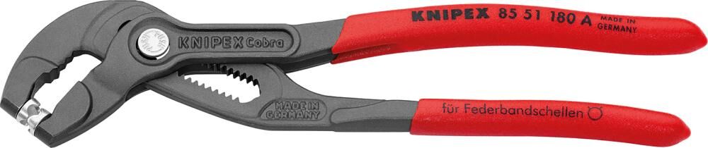 Knipex Schlauchklemmenzange für Federbandschellen Griffe kunststoffüberzogen 180 mm Produktbild Knipex Schlauchklemmenzange für Federbandschellen Griffe kunststoffüberzogen 180 mm