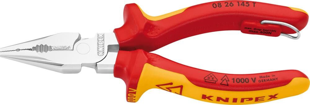 Knipex Spitzkombizange VDE mit Mehrkomponenten Griffen 145 mm Produktbild Knipex Spitzkombizange VDE mit Mehrkomponenten Griffen 145 mm