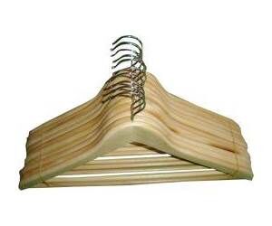 Nölle Konfektionsbügel mit Steg gewinkelt Holz Produktbild Nölle Konfektionsbügel mit Steg gewinkelt Holz