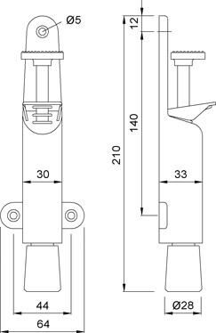 KWS 1026 Türfeststeller 30 mm Hub abgerundet Produktbild KWS 1026 Türfeststeller 30 mm Hub abgerundet bild 2