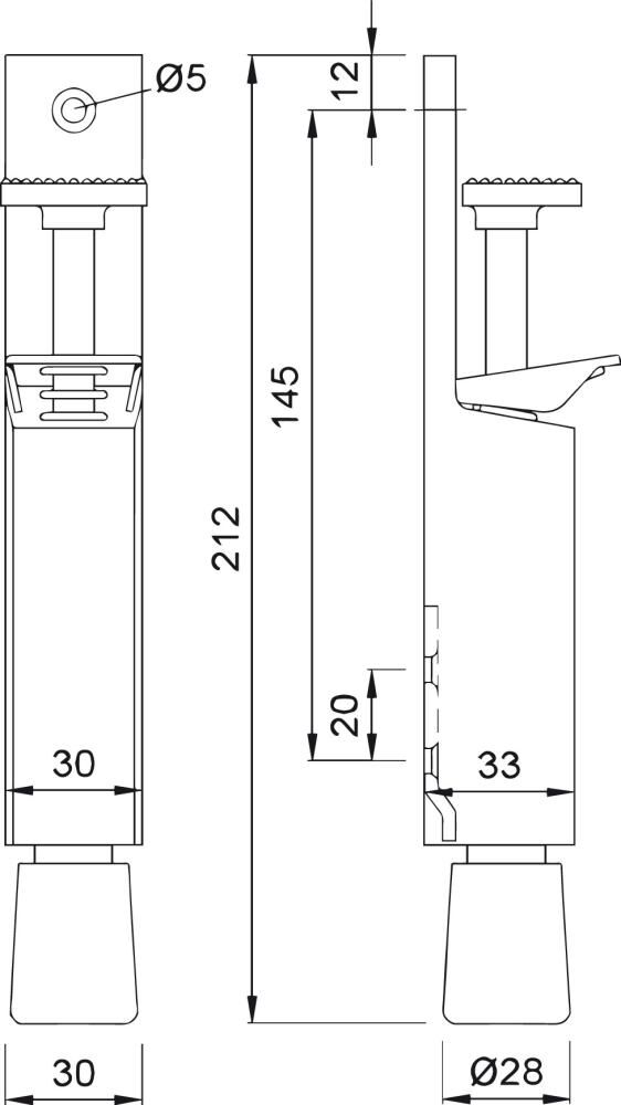 KWS Türfeststeller 1081 mit Tretbolzen 30 mm Hub Produktbild KWS Türfeststeller 1081 mit Tretbolzen 30 mm Hub bild 2