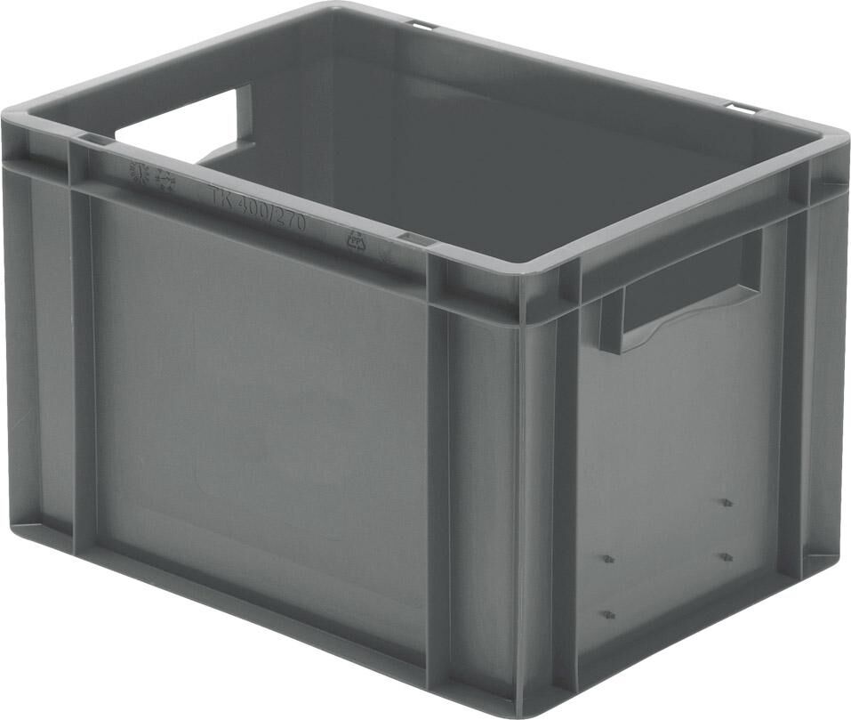 Lakape Stapeltransportkasten TK 400x300x270 mm grau Produktbild Lakape Stapeltransportkasten TK 400x300x270 mm grau