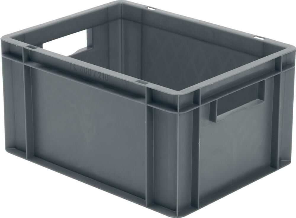Lakape Stapeltransportkasten TK 400x300x210 mm grau Produktbild Lakape Stapeltransportkasten TK 400x300x210 mm grau