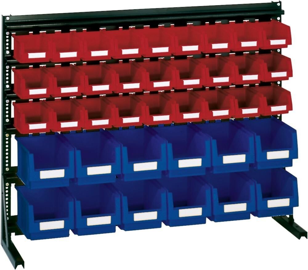 Lakape Vario Regal V6B mit 39 PLK Kästen blau und rot Lakape Vario Regal V6B mit 39 PLK Kästen blau und rot