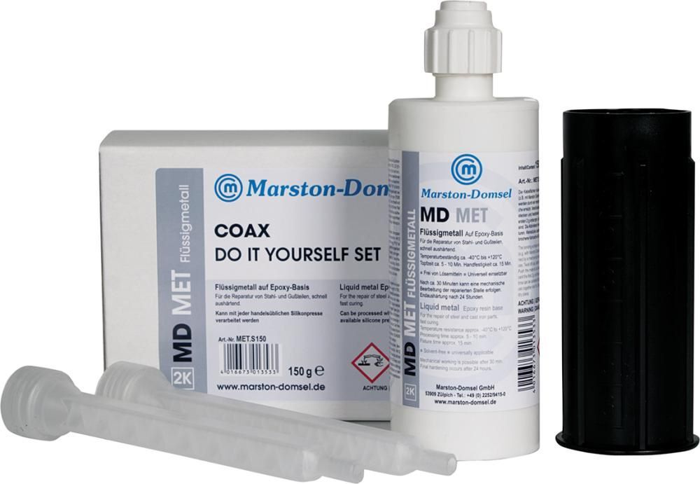 Marston Domsel Dichtstoff Flüssigmetall MD-2K 1:1 Doppelspritze mit 150 g Produktbild Marston Domsel Dichtstoff Flüssigmetall MD-2K 1:1 Doppelspritze mit 150 g