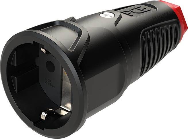 PCE Schutzkontaktkupplung IP20 Vollgummi 16A 250V AC Pole 3 Produktbild PCE Schutzkontaktkupplung IP20 Vollgummi 16A 250V AC Pole 3