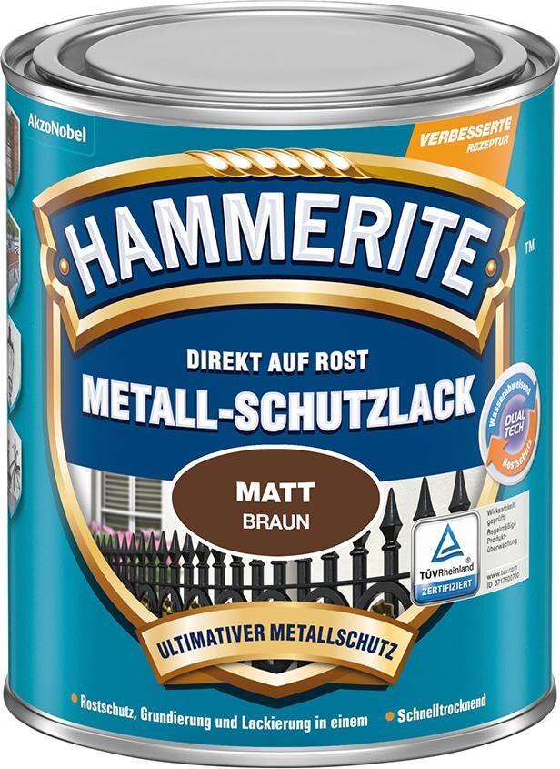 Hammerite Metallschutzlack braun matt 750 ml Produktbild Hammerite Metallschutzlack braun matt 750 ml