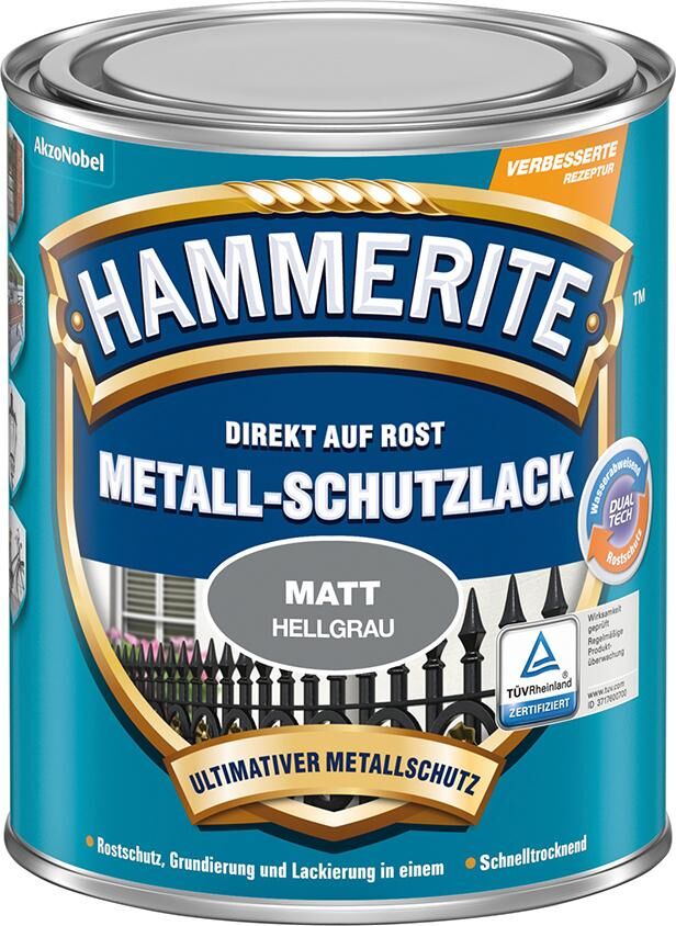Hammerite Metallschutzlack hellgrau matt 750 ml Produktbild Hammerite Metallschutzlack hellgrau matt 750 ml