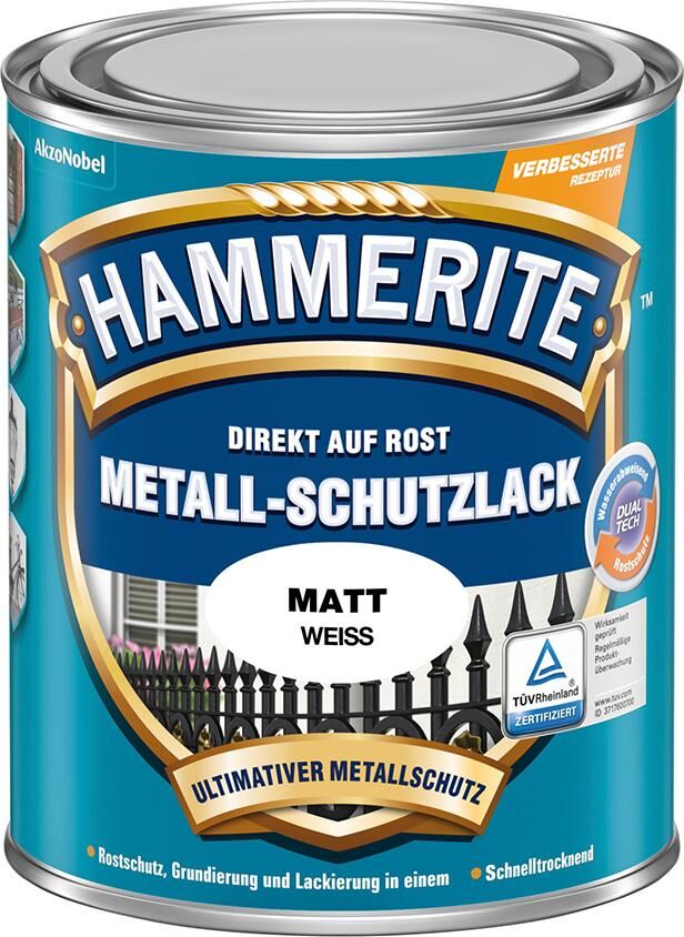 Hammerite Metallschutzlack weiß matt 750 ml Produktbild Hammerite Metallschutzlack weiß matt 750 ml