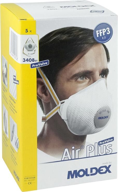 Moldex Atemschutzmaske Air Plus Pro Valve 3408 mit Klimaventil FFP3RD Produktbild Moldex Atemschutzmaske Air Plus Pro Valve 3408 mit Klimaventil FFP3RD bild 2