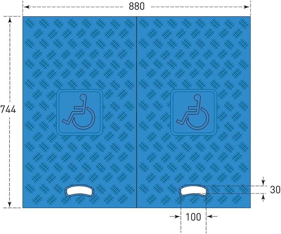 Moravia Rollstuhlrampenset 744 x 880 x 75 mm für Kabelbrücken Produktbild Moravia Rollstuhlrampenset 744 x 880 x 75 mm für Kabelbrücken bild 4