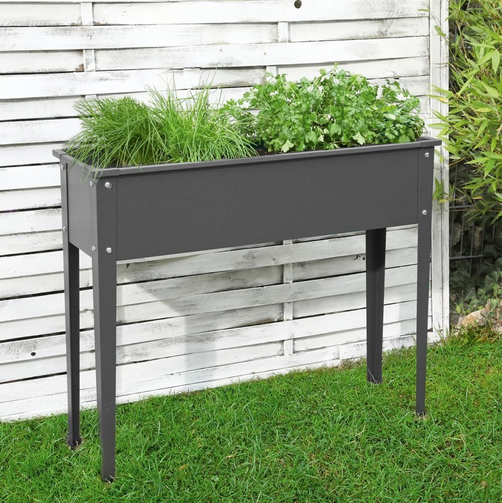 Metall Hochbeet Größe 2 anthrazit matt 100 x 30 x 80 cm Produktbild Metall Hochbeet Größe 2 anthrazit matt 100 x 30 x 80 cm