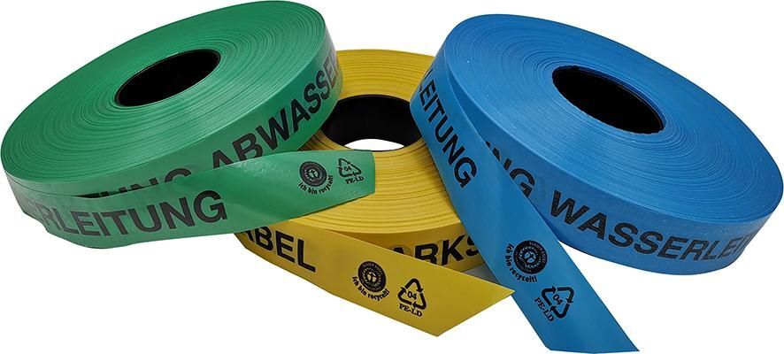 Trassen Warnband 250 m Achtung Kabel aus 80% Regranulat Trassen Warnband 250 m Achtung Kabel aus 80% Regranulat