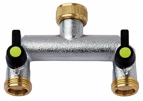 2 Wege Verteiler 3/4 Zoll verchromt Produktbild 2 Wege Verteiler 3/4 Zoll verchromt