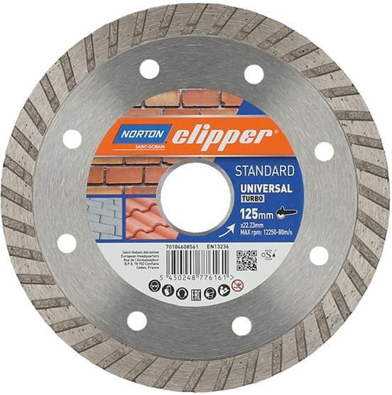 Norton Clipper Diamantscheibe Standard Universal Turbo Durchmesser 125 mm Produktbild Norton Clipper Diamantscheibe Standard Universal Turbo Durchmesser 125 mm