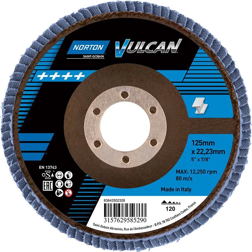 Norton Clipper Fächerscheibe Vulcan 125 mm P120 Norton Clipper Fächerscheibe Vulcan 125 mm P120