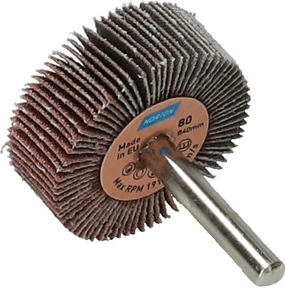 Norton Clipper Fächerschleifer mit Schaft R207Plus 40 x 15 x 6 P 80 Produktbild Norton Clipper Fächerschleifer mit Schaft R207Plus 40 x 15 x 6 P 80