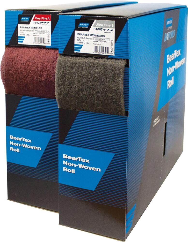 Norton Clipper Schleifvliesrolle perforiert Beartex Mikrofein 115 mm x 10 Meter Produktbild Norton Clipper Schleifvliesrolle perforiert Beartex Mikrofein 115 mm x 10 Meter