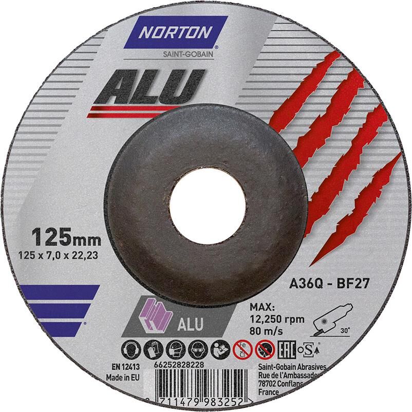 Norton Clipper Schruppscheibe Alu gekröpft 125x7,0 mm Produktbild Norton Clipper Schruppscheibe Alu gekröpft 125x7,0 mm