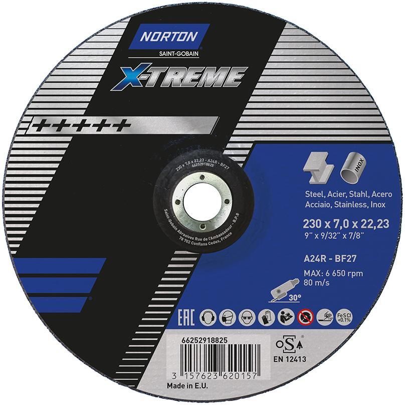 Norton Clipper Schruppscheibe X-Treme 230 x 7,0 mm T27 Produktbild Norton Clipper Schruppscheibe X-Treme 230 x 7,0 mm T27