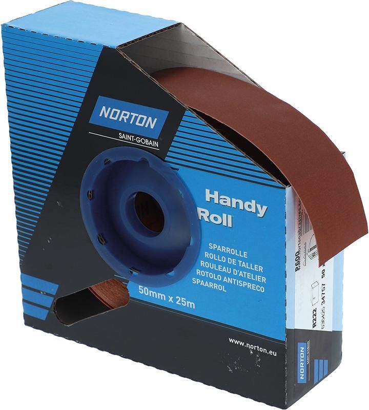 Norton Clipper Schleifgewebe Sparrolle R222 50 mm x 25 Meter P 600 Produktbild Norton Clipper Schleifgewebe Sparrolle R222 50 mm x 25 Meter P 600