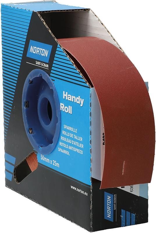 Norton Clipper Schleifgewebe Sparrolle R222 50 mm x 25 Meter P 400 Produktbild Norton Clipper Schleifgewebe Sparrolle R222 50 mm x 25 Meter P 400