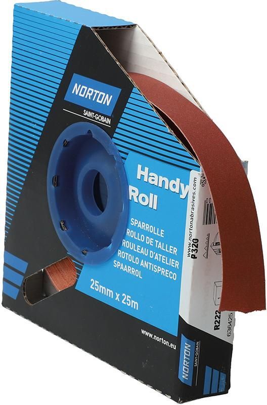 Norton Clipper Schleifgewebe Sparrolle R222 25 mm x 25 Meter P 320 Produktbild Norton Clipper Schleifgewebe Sparrolle R222 25 mm x 25 Meter P 320