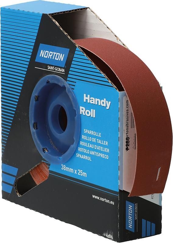 Norton Clipper Schleifgewebe Sparrolle R222 38 mm x 25 Meter P 280 Produktbild Norton Clipper Schleifgewebe Sparrolle R222 38 mm x 25 Meter P 280