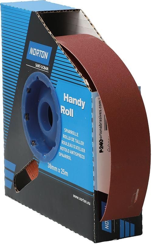 Norton Clipper Schleifgewebe Sparrolle R222 38 mm x 25 Meter P 240 Produktbild Norton Clipper Schleifgewebe Sparrolle R222 38 mm x 25 Meter P 240
