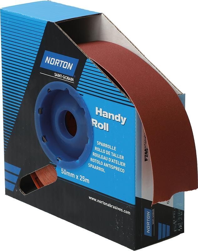 Norton Clipper Schleifgewebe Sparrolle R222 50 mm x 25 Meter P 240 Produktbild Norton Clipper Schleifgewebe Sparrolle R222 50 mm x 25 Meter P 240