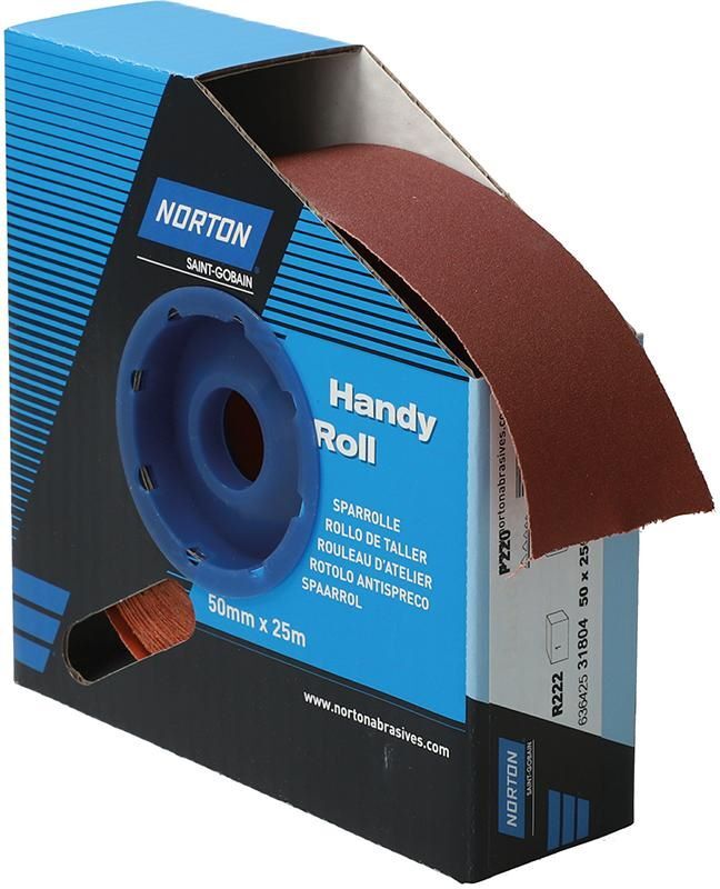 Norton Clipper Schleifgewebe Sparrolle R222 50 mm x 25 Meter P 220 Produktbild Norton Clipper Schleifgewebe Sparrolle R222 50 mm x 25 Meter P 220