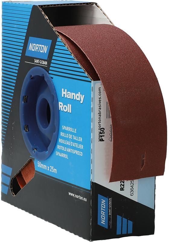 Norton Clipper Schleifgewebe Sparrolle R222 50 mm x 25 Meter P 150 Produktbild Norton Clipper Schleifgewebe Sparrolle R222 50 mm x 25 Meter P 150