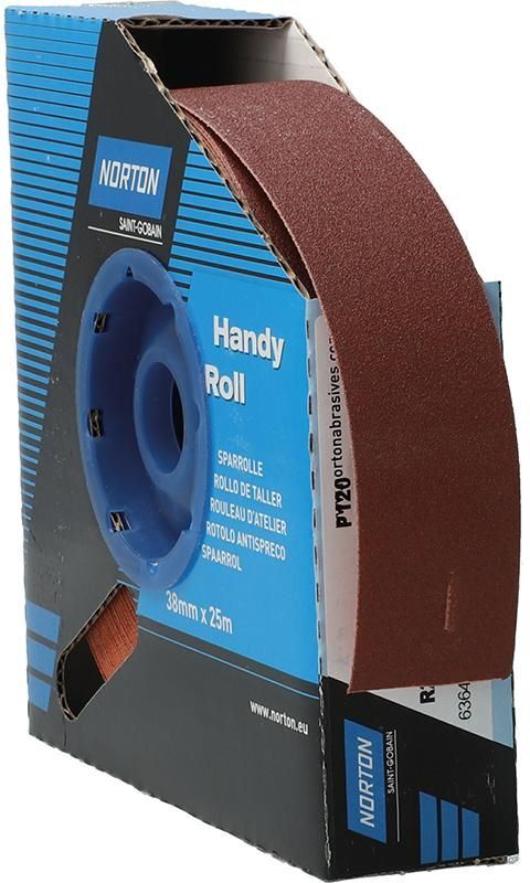 Norton Clipper Schleifgewebe Sparrolle R222 38 mm x 25 Meter P 120 Produktbild Norton Clipper Schleifgewebe Sparrolle R222 38 mm x 25 Meter P 120