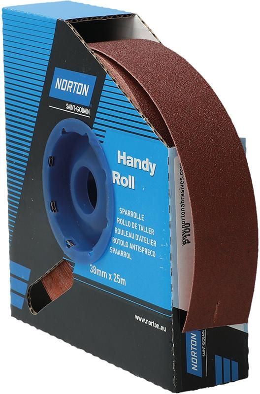 Norton Clipper Schleifgewebe Sparrolle R222 38 mm x 25 Meter P 100 Produktbild Norton Clipper Schleifgewebe Sparrolle R222 38 mm x 25 Meter P 100