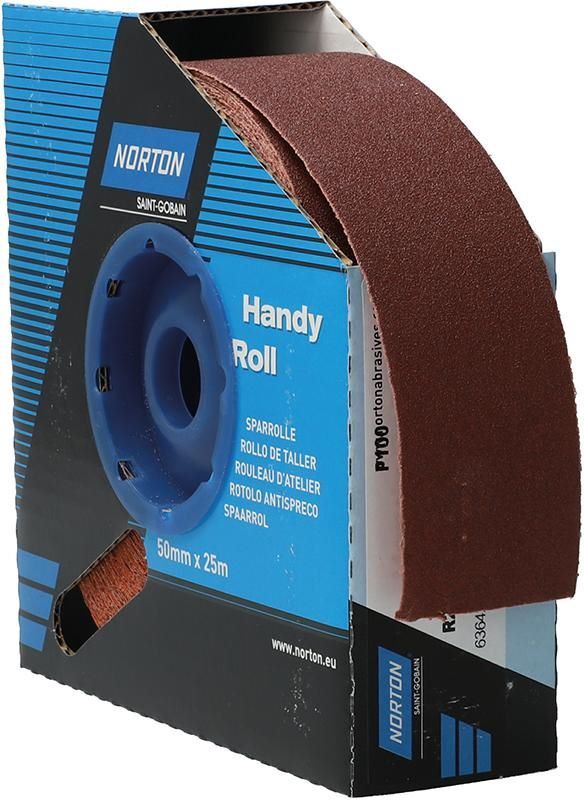 Norton Clipper Schleifgewebe Sparrolle R222 50 mm x 25 Meter P 100 Produktbild Norton Clipper Schleifgewebe Sparrolle R222 50 mm x 25 Meter P 100