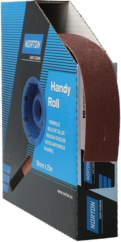 Norton Clipper Schleifgewebe Sparrolle R222 38 mm x 25 Meter P 60 Produktbild Norton Clipper Schleifgewebe Sparrolle R222 38 mm x 25 Meter P 60
