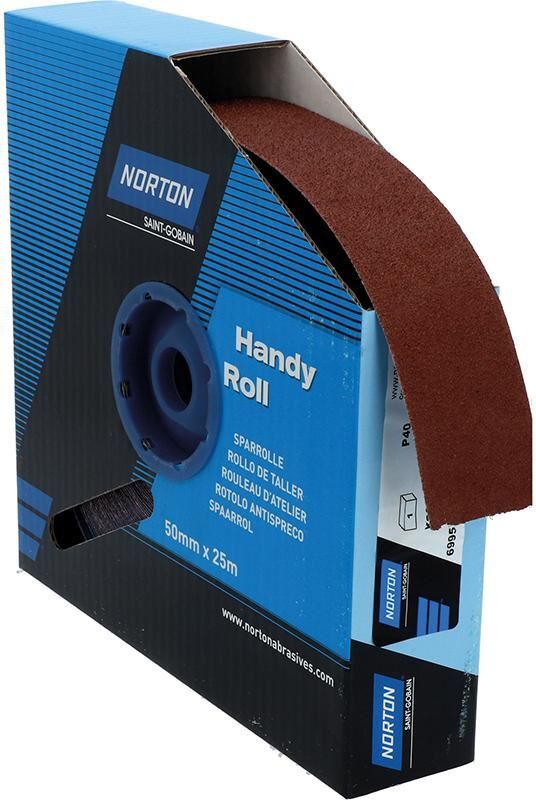 Norton Clipper Schleifgewebe Sparrolle K20N 50 mm x 25 Meter P 40 Produktbild Norton Clipper Schleifgewebe Sparrolle K20N 50 mm x 25 Meter P 40