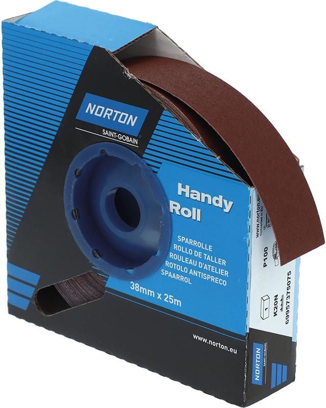 Norton Clipper Schleifgewebe Sparrolle K20N 38 mm x 25 Meter P 100 Produktbild Norton Clipper Schleifgewebe Sparrolle K20N 38 mm x 25 Meter P 100