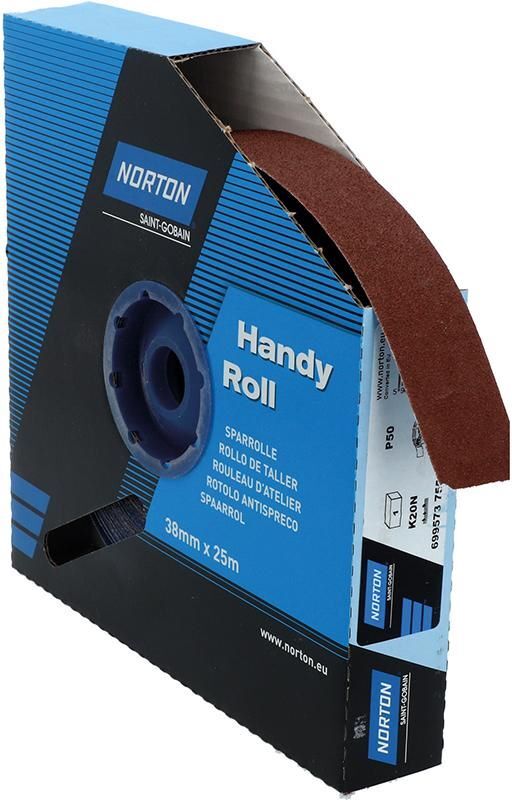 Norton Clipper Schleifgewebe Sparrolle K20N 38 mm x 25 Meter P 50 Produktbild Norton Clipper Schleifgewebe Sparrolle K20N 38 mm x 25 Meter P 50